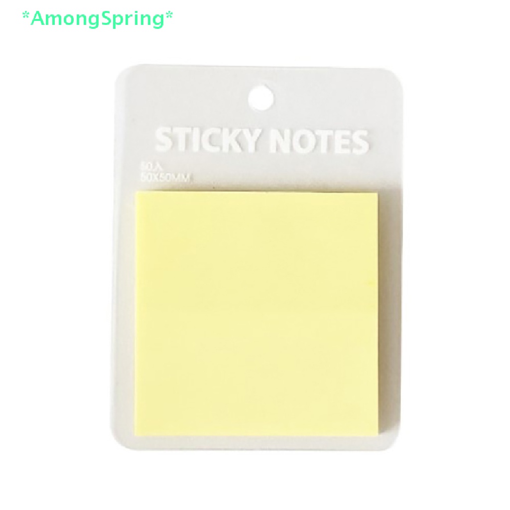 amongspring-gt-ใหม่-กระดาษโน้ตมีกาว-สีพื้น-สําหรับตกแต่งสมุดไดอารี่-50-ชิ้น-ต่อชุด