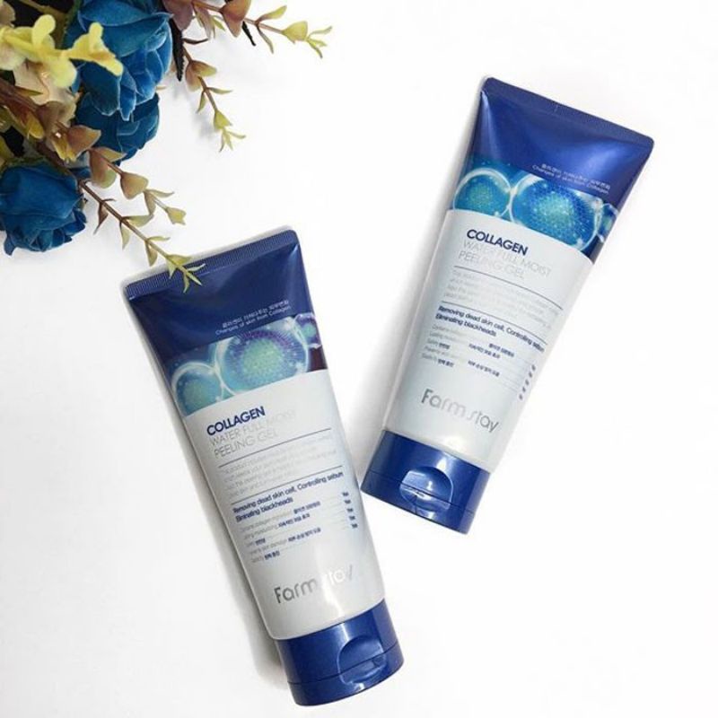 ต่อต้านริ้วรอยFARMSTAY Collagen Water Full Moist Peeling Gel | Shopee ...
