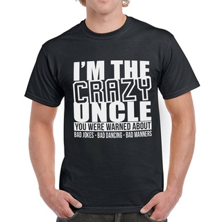 [S-5XL] เสื้อยืดคอกลม พิมพ์ลาย Im The Crazy Uncle Funny Brithay Party Fathers hort แฟชั่นสําหรับผู้ชาย 516202