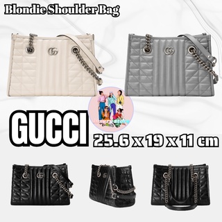 GUCCI/GUCCI Tote Bag/กระเป๋าสะพายไหล่/Small Double G/Classic Style/Full Leather/ใหม่! !