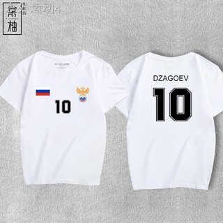 ▅▓▒คำแนะนำยอดนิยม 2018 ฟุตบอลโลกรัสเซีย Deziggoev ฟุตบอลทีมชาติเสื้อผู้ชายและผู้หญิงผ้าฝ้ายแขนสั้นเสื้อยืด