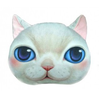 หมอนลายแมวสีขาวตาฟ้า