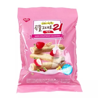 KEMY Premium Grain Crispy Roll Strawberry 🍓(เกรนโรล ธัญพืชอบกรอบ รสสตรอเบอร์รี่) 150g