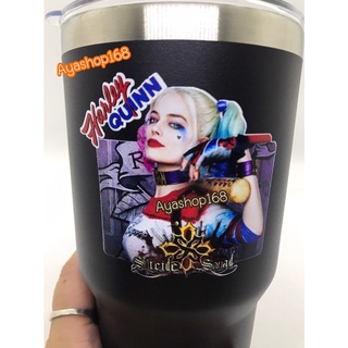 แก้วเก็บความเย็น ลาย Harley Quinn ฮาร์ลีย์ ควินน์ สกรีนยูวีไม่ลอก