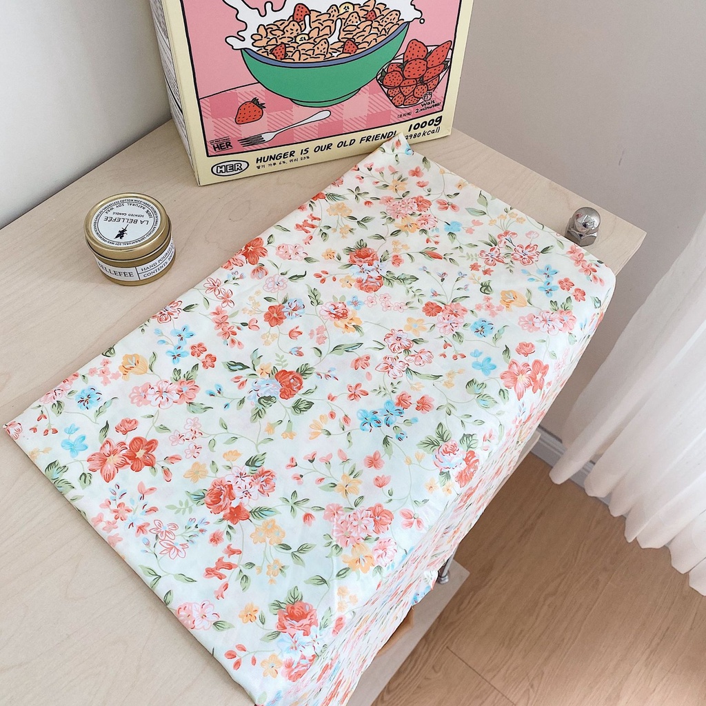 พร้อมส่ง-ผ้าปูโต๊ะลายดอกไม้-ins-orange-flower-tablecloth
