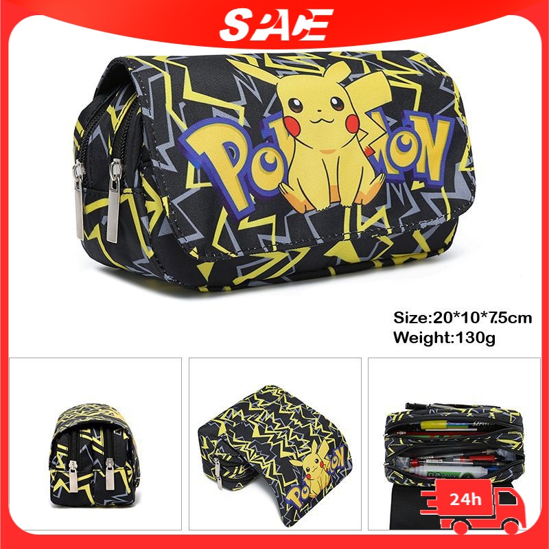 ราคาและรีวิวpokemon pikachu กระเป๋าดินสอ ลายการ์ตูนกระเป๋าปากกากระเป๋าเครื่องเขียนกระเป๋าใส่ดินสอปากกา