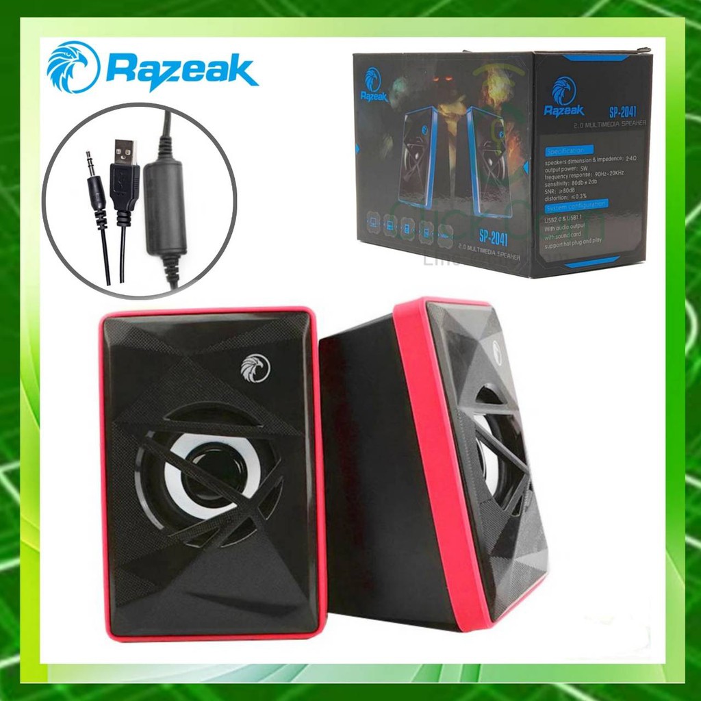 razeak-ลำโพง-multimedia-speaker-2-0-รุ่น-sp-2041