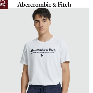 เสื้อยืดแขนสั้น ผ้าฝ้าย พิมพ์ลายโลโก้ Abercrombie Fitch แฟชั่นฤดูร้อน สําหรับผู้ชายS-5XL