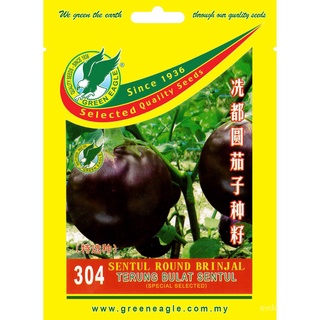 304 Sentul Round Brinjal Terut Bulat Biji Benih Seeds GEseeds/通心菜/裙子/木瓜/文胸/香菜/芹菜/手链/玫瑰/花园/ 0DQ8