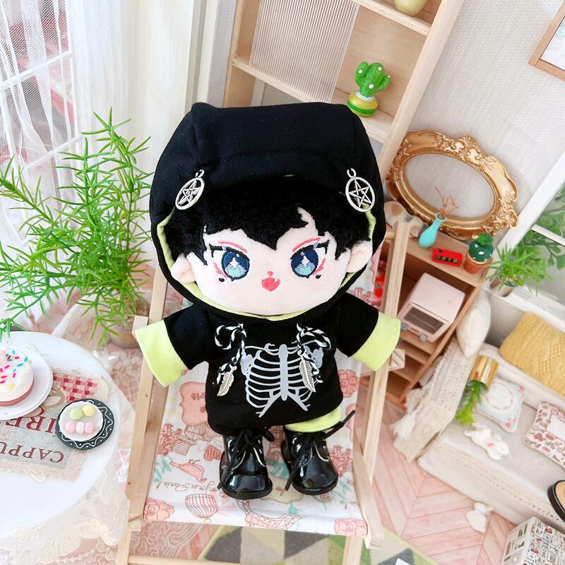 ชุดเสื้อผ้าตุ๊กตา-ผ้าฝ้าย-รูปหัวกะโหลก-ขนาด-20-ซม-สองชิ้น
