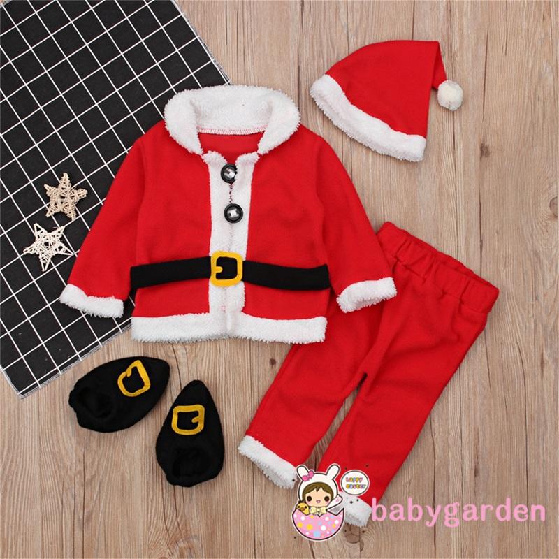 babygarden-เสื้อแจ็คเก็ต-กางเกง-หมวก-ถุงเท้าลายซานตาคลอสสําหรับเด็ก