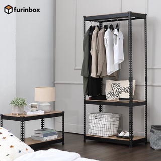 ภาพหน้าปกสินค้าFurinbox โครงตู้เสื้อผ้า 1 ราวแขวน รุ่น SMART SHELF - สีดำ ซึ่งคุณอาจชอบราคาและรีวิวของสินค้านี้
