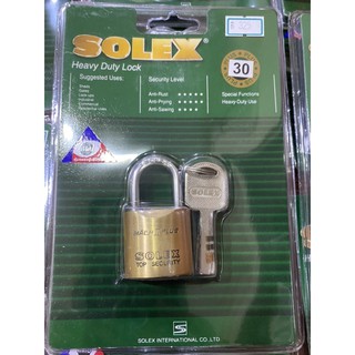 กุญแจทองเหลืองSOLEX30มิลทรงมนห่วงสั้นระบบลูกปืน