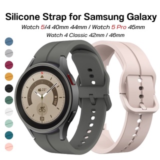 สายนาฬิกาข้อมือซิลิโคน แบบเปลี่ยน สําหรับ Samsung Galaxy Watch 6 5 4 Band 44 มม. 40 มม. Watch 6 Classic 43 มม. 47 มม. Galaxy Watch 5 Pro Band