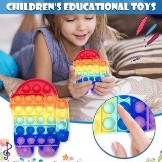 🌟 แนะนำ🌟 ซิลิโคน Pop Bubble Sensory Toy ของเล่น สําหรับเล่นคลายเครียด มีสีสัน Stress Reliver Toys
