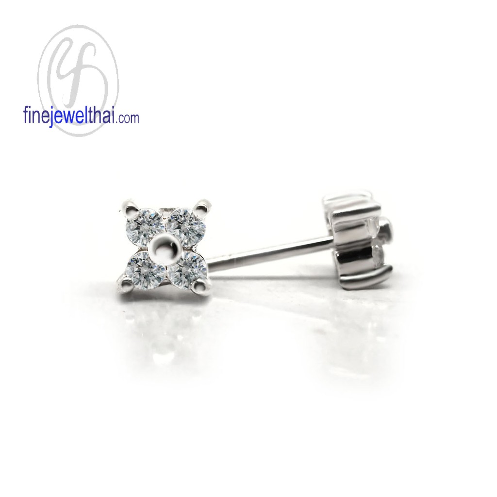 finejewelthai-ต่างหู-ต่างหูเพชรcz-ต่างหูเงินแท้-diamond-cz-silver-design-earring-valentine-gift103