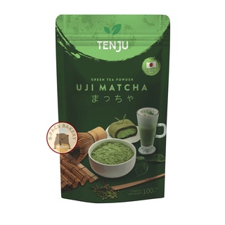 (เท็นจู อูจิ มัทฉะ) เท็นจู ผงมัทฉะ อูจิฉะ ชาเขียว ชาเขียวแท้  UJI Matcha Powder Tenju 100g