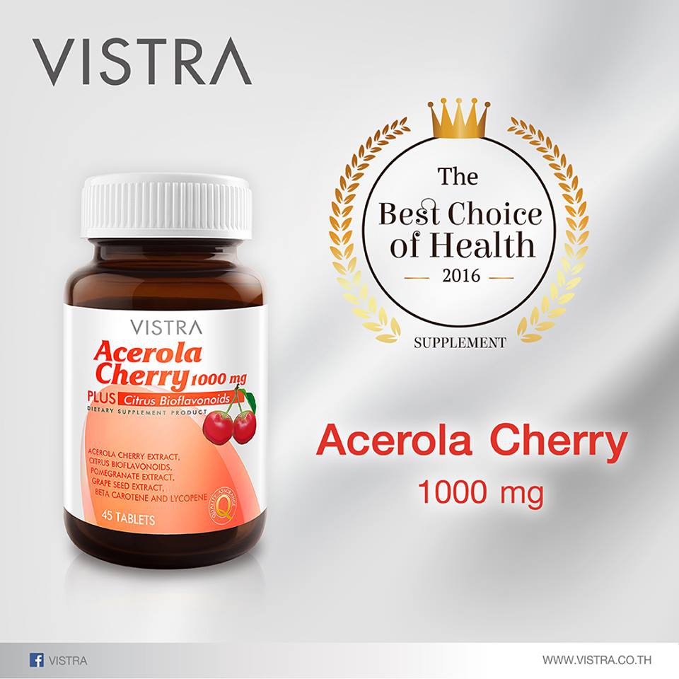 ภาพสินค้าVistra acerola cherry 1000mg วิสตร้า อะเซโรลา เชอรี่ 150 เม็ด วิตามินซี จากร้าน vitaminxpress บน Shopee ภาพที่ 2