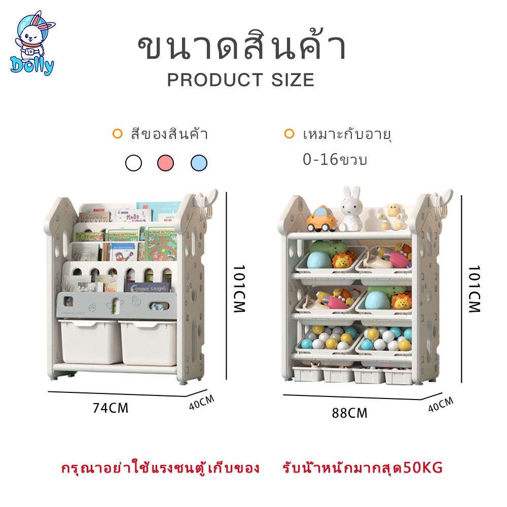 dolly-ชั้นวางของเล่น-ชั้นวางหนังสือเด็ก-วัสดุที่ใช้เป็นพลาสติกpp-amp-pe-ปลอดภัย100