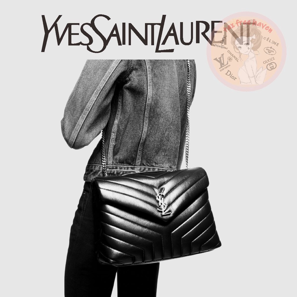 ราคาต่ำสุดของ-shopee-ของแท้-100-ysl-yves-saint-laurent-ยี่ห้อใหม่-loulou-กระเป๋าหนังควิลท์รูปตัว-y-ขนาดกลาง