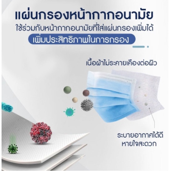 แผ่นกรองหน้ากาก-แผ่นกรองฝุ่น-เชื้อโรค-กรองได้มากกว่า-p-m-2-5-ใส่กรองสำหรับหน้ากาก-ขนาด-12-9