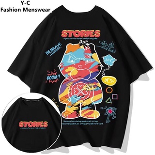 เสื้อยืดระบายอากาศฤดูร้อนใหม่ เสื้อยืดคอกลม แขนสั้น พิมพ์ลายการ์ตูน สไตล์ฮิปฮอป สตรีท ฤดูร้อน สําหรับผู้ชาย ทุกเพศ【M-8XL