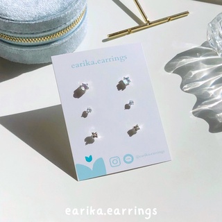 (กรอกโค้ด 72W5V ลด 65.-) earika.earrings - mini hologram round set เซ็ตต่างหูโฮโลแกรมก้านเงินแท้ ผิวแพ้ง่ายใส่ได้