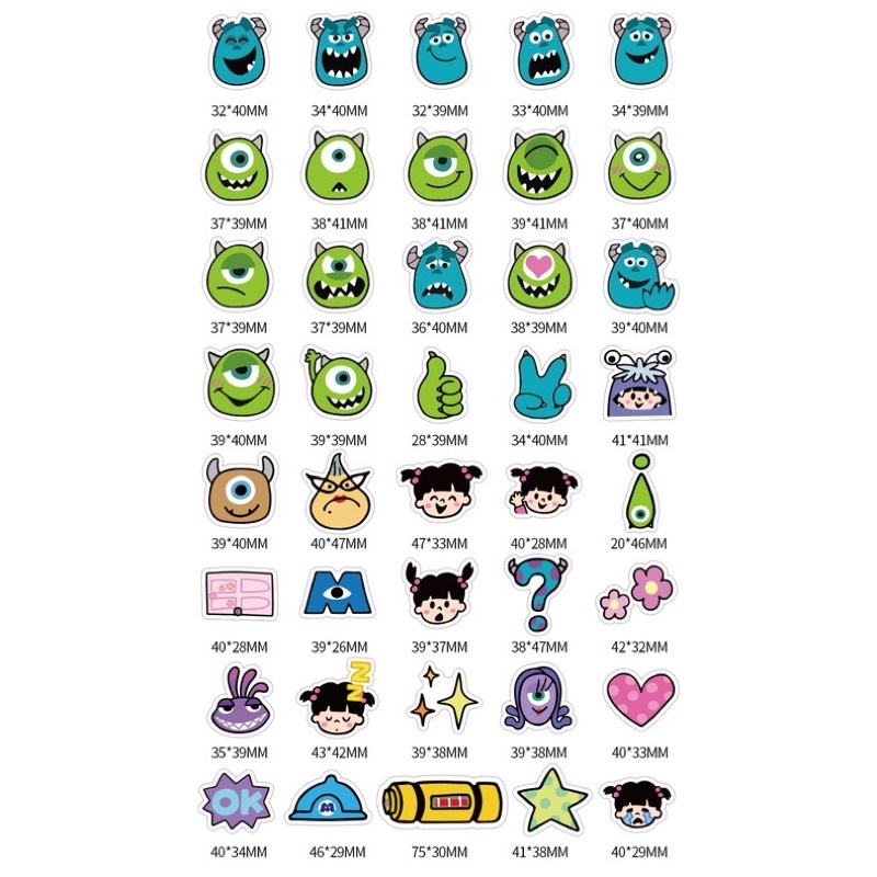 สติ๊กเกอร์-monsters-inc-164-มอนเตอร์อิ้ง-40-ชิ้น-บริษัทรับจ้างหลอน-มอสเตอร์-มอนเตอร์-อิ้ง-toystory-toy-disney-ดิสนีย์