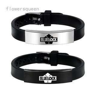 flowersqueen Blue LOCK สายรัดข้อมือซิลิโคน