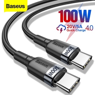 Baseus สายเคเบิลชาร์จเร็ว 100W USB C เป็น USB Type C USBC PD USB-C 5A Type-c สำหรับ Xiaomi POCO X3 M3 Samsung Macbook iPad