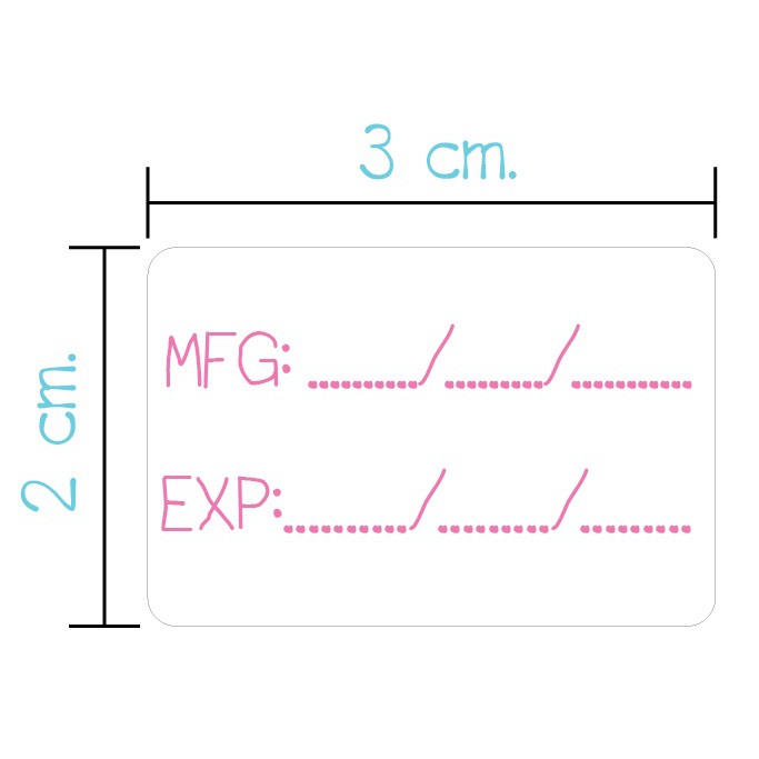 สติกเกอร์วันที่ผลิต-สติกเกอร์วันหมดอายุ-mfg-exp-ขนาด3x2cm-36ดวง-แผ่น-พร้อมส่ง