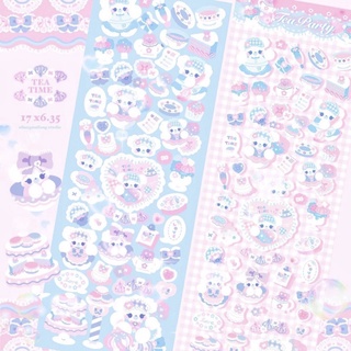 สติกเกอร์ PET ลายการ์ตูนโฮโลแกรม น่ารัก สำหรับตกแต่ง DIY