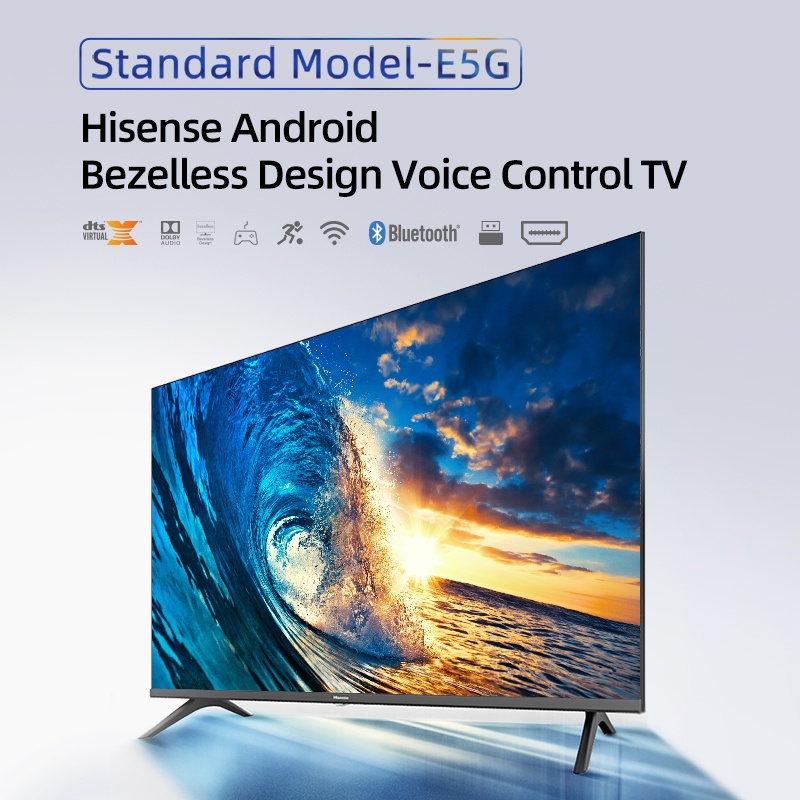 คำอธิบายเพิ่มเติมเกี่ยวกับ Hisense TV 40E5G Android TV ทีวี 40 นิ้ว Full HD Smart TV Google Assistant Netflix YouTube Voice Control Build in Wifi DVB-T2 / USB2.0 / HDMI /AV / Digital Audio