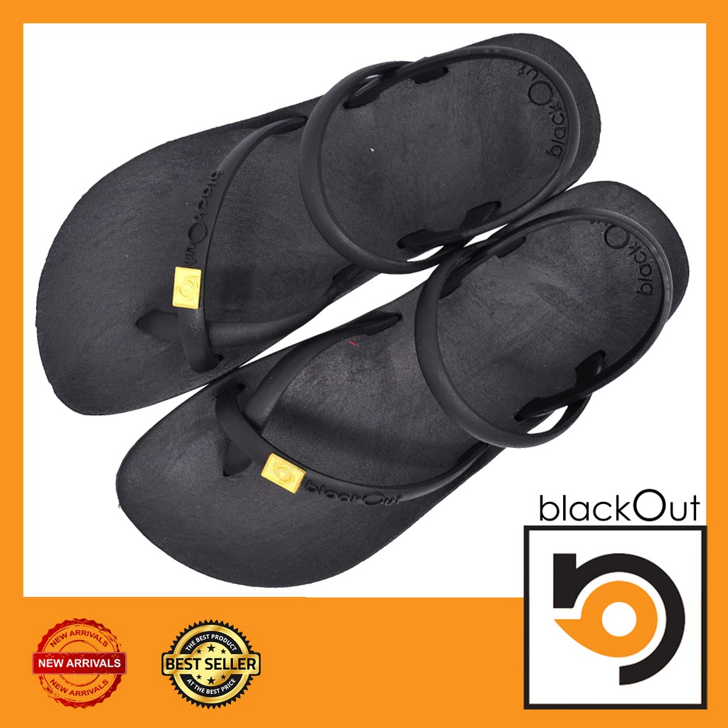 blackout-toeloopslingback-รองเท้าแตะ-คีบโป้งรัดส้น-รองเท้ายางกันลื่น-พื้นดำ