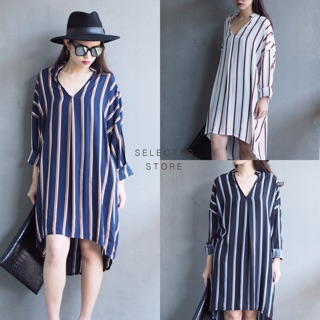 Stripe V Dress