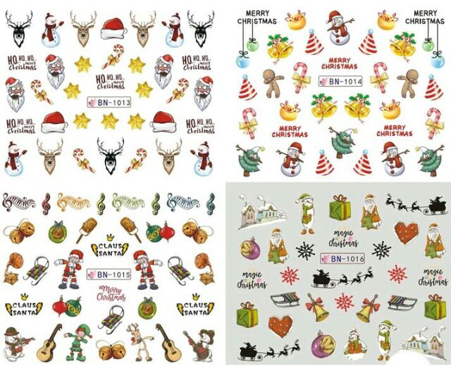 สติ๊กเกอร์ติดเล็บ-แบบลอกลายน้ำ-merry-christmas-ติดทนนานหน้าเล็บไม่พัง