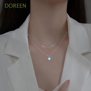 Doreen สร้อยคอโชคเกอร์จี้รูปหัวใจสไตล์เกาหลีเครื่องประดับแฟชั่นสตรี