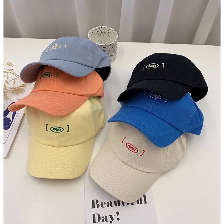 สินค้าพร้อมส่งจากไทย-หมวกแก็ปปัก-frei-หมวกแก็ปสไตล์เกาหลี-dm18