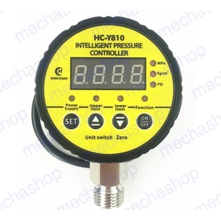 สวิทซ์แรงดันอากาศ สวิทซ์แรงดันลม AC 220V 0-1/2.5/4Mpa Air Compressor Pressure Switch Digital Pressure Gauge Relay output