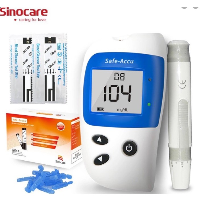 เครื่องตรวจวัดน้ำตาล-glucose-sinocare-รุ่น-safe-accu2-ที่วัดน้ำตาล-เครื่องวัดเบาหวาน