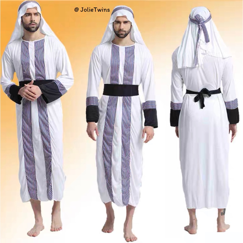ชุดคอสเพลย์-ชุดขาว-ชุดปาร์ตี้-ชุดสีขาว-ธีมขาว-ชุดตะวันออกกลาง-arabic-white-cosplay-ชุดอาหรับ-ชุดอาบัง-สุลต่าน