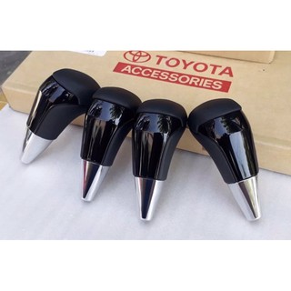 สินค้า ของแท้💯% หัวเกียร์ออโต้ TOYOTA รูปทรงใหม่ สีดำเงาpiano black ประกายมุก หนังแท้ สีดำ โคเมี่ยมแท้ สวยหรู ดุดัน ของแท้💯%