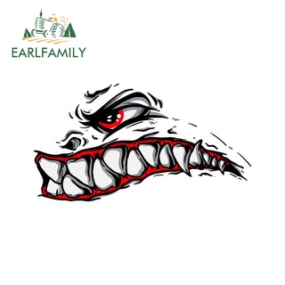 Earlfamily สติกเกอร์ ลาย Demon Fangs ป้องกันรอยขีดข่วน ขนาด 13 ซม. X 7.1 ซม. สําหรับติดตกแต่งรถยนต์ แล็ปท็อป รถจักรยานยนต์