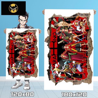 ins Safe material ราคาถูกที่สุด One Piece Riman วอลเปเปอร์ติดผนังลายการ์ตูน self-adhesive 3d สติ๊กเกอร์ติดผนังสามมิติโป