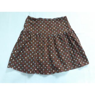 กระโปรงสั้นผ้าลูกฟูกสีน้ำตาลมือสอง