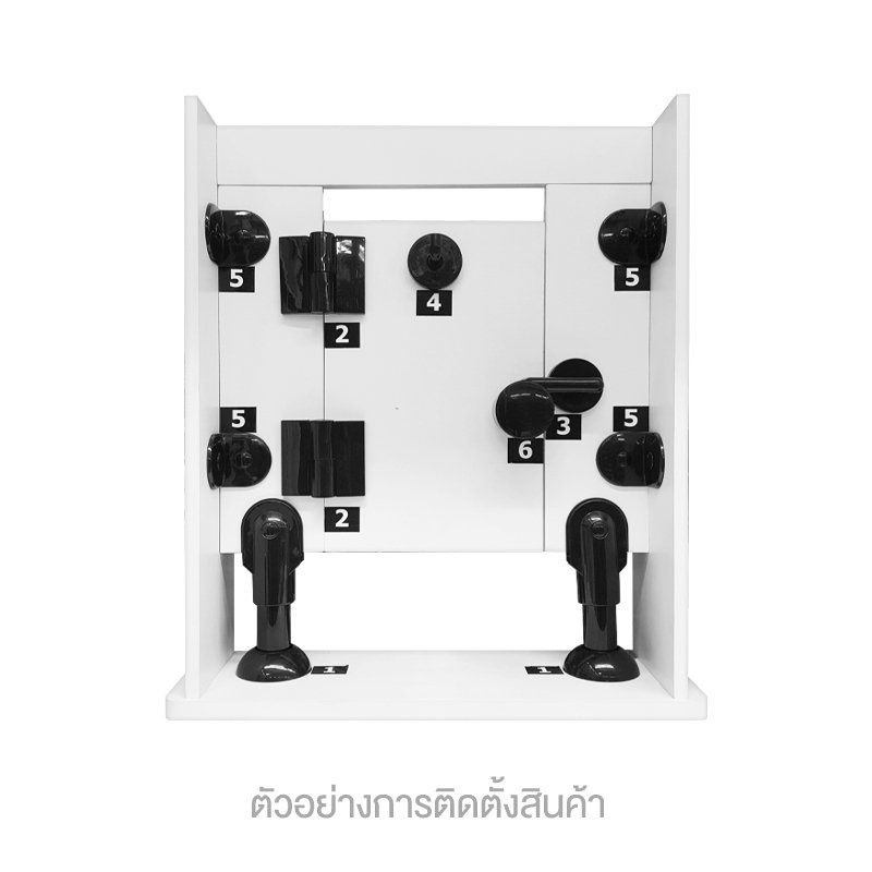 chaixing-home-ชุดอุปกรณ์ติดพาร์ทิชั่นห้องน้ำบานพับซ้าย-304ss-giant-kingkong-รุ่น-b12l-กล่อง-6-ชุด-สีดำ