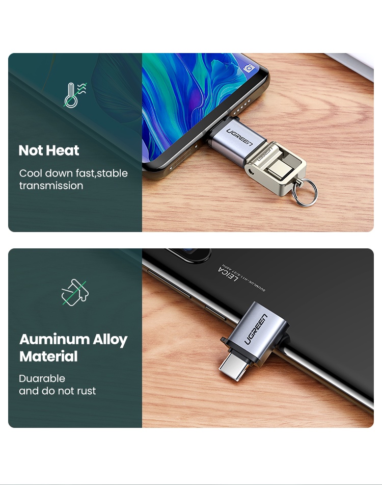 รายละเอียดเพิ่มเติมเกี่ยวกับ Ugreen อะแดปเตอร์ USB 3.1 Type C เป็น USB 3.0 C OTG สําหรับ Samsung Galaxy Huawei Mate Google Gopro Oneplus Htc Macbook