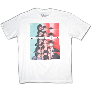 เสื้อยืดวินเทจขายดี เสื้อยืดลําลอง แขนสั้น พิมพ์ลาย Queen Slice Band Pic Image White Official Merch AFepob60HNboac92S-5X