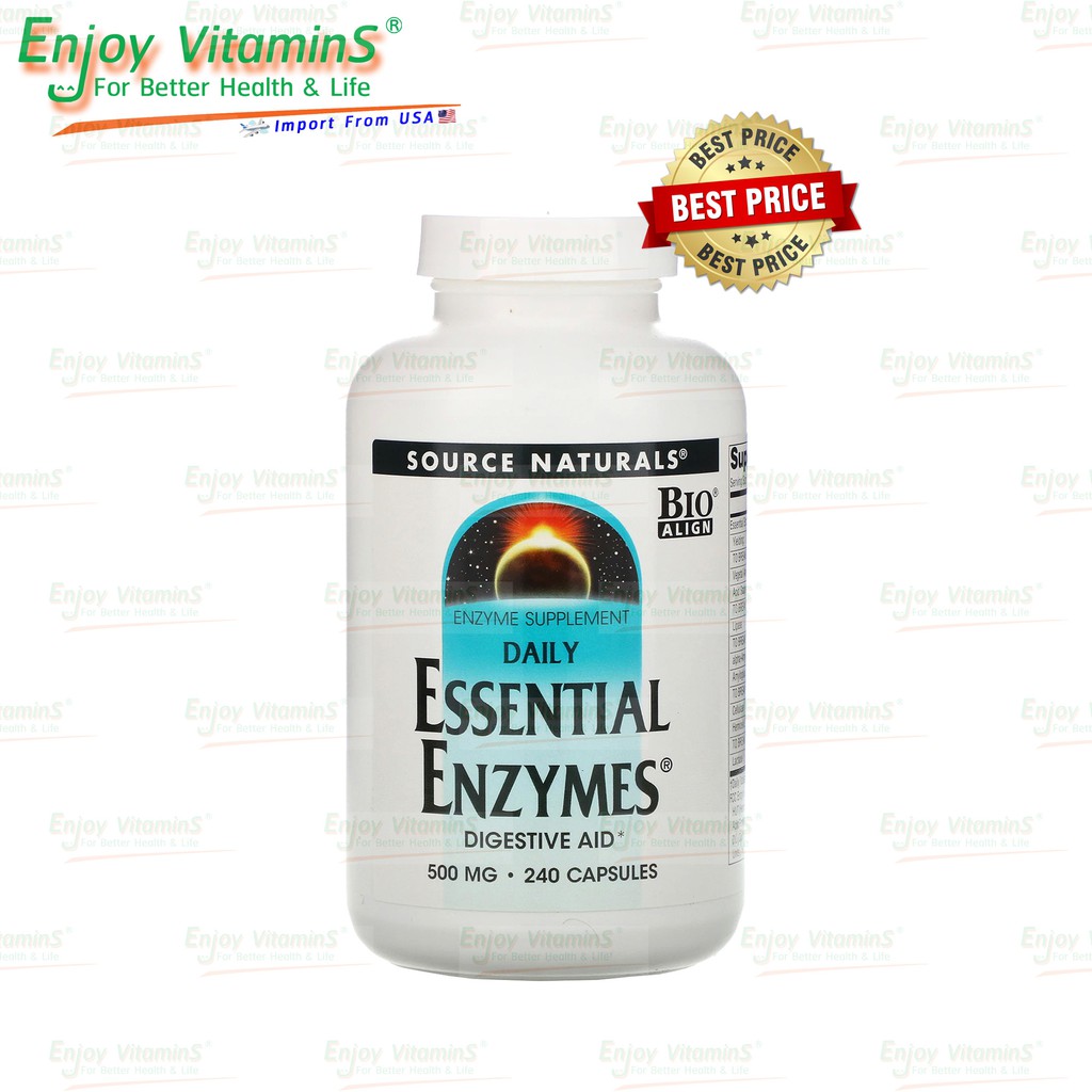 ภาพหน้าปกสินค้าSource Naturals Daily Essential Enzymes 240 Capsules (Exp.03/2025) จากร้าน aunchaleeklomjai บน Shopee