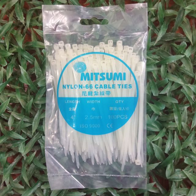 เคเบิ้ลไทร์-สายรัด-nylon-cable-ties-สีขาว-4-mitsumi-ถุงละ-100-เส้น